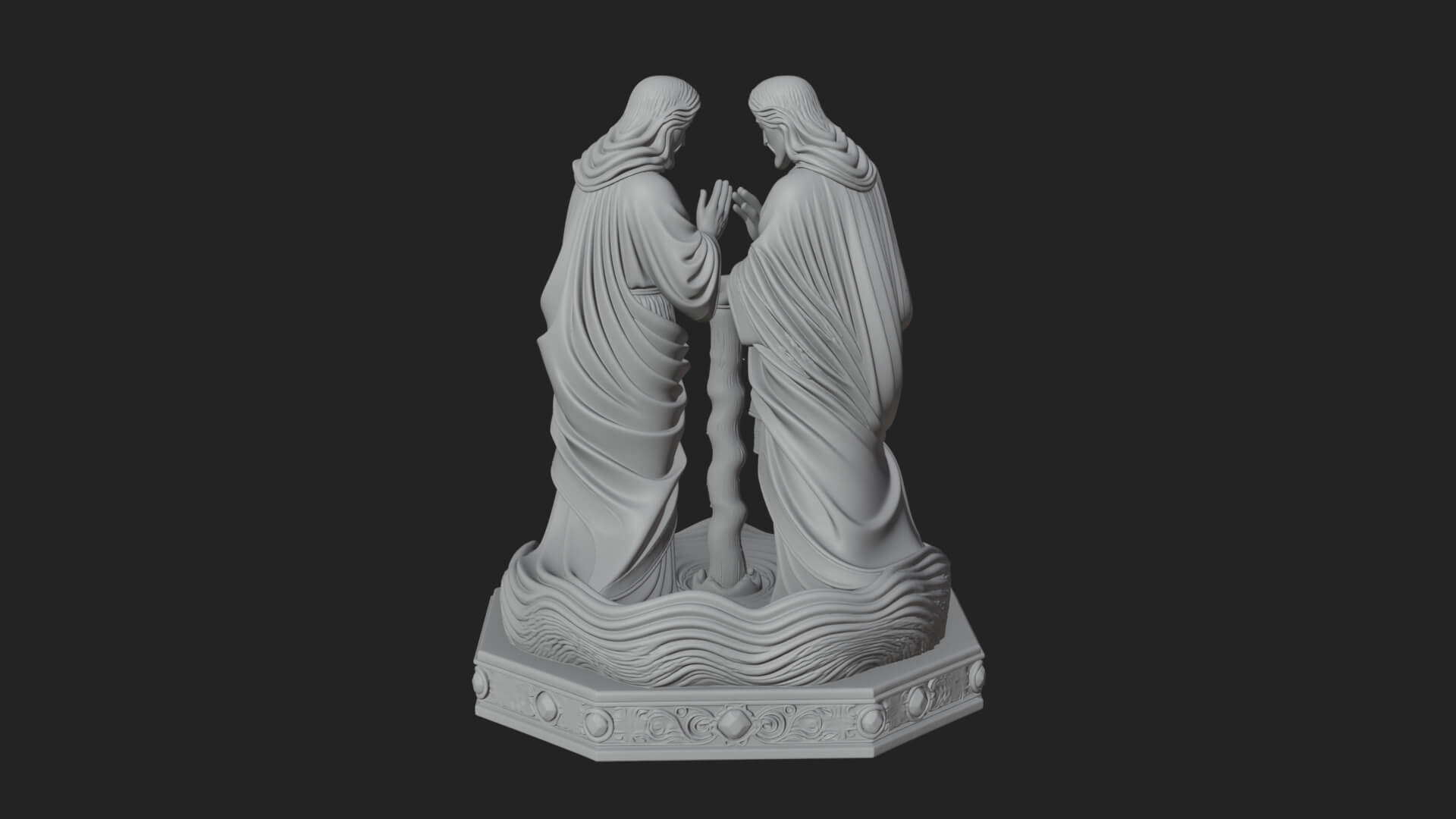 Embracing Couple Statue Design 1 3D Print Model 3D Model