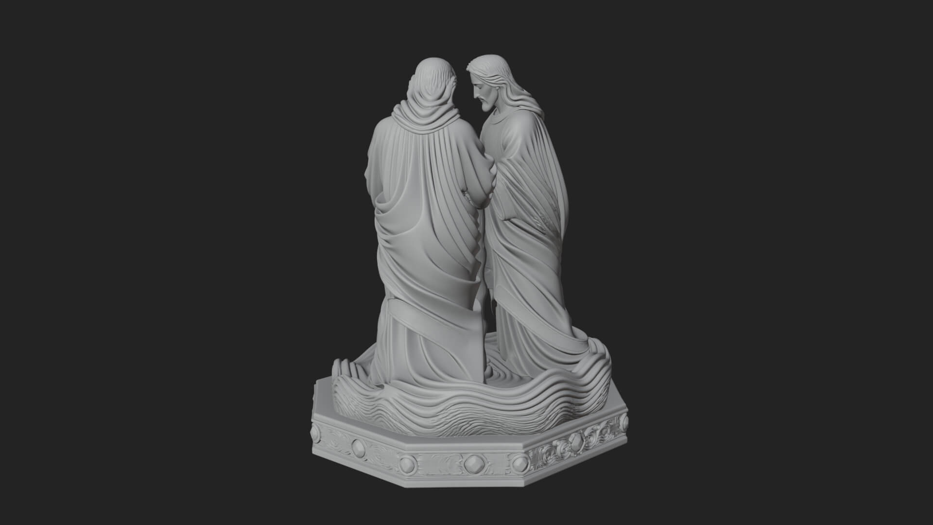 Embracing Couple Statue Design 1 3D Print Model 3D Model