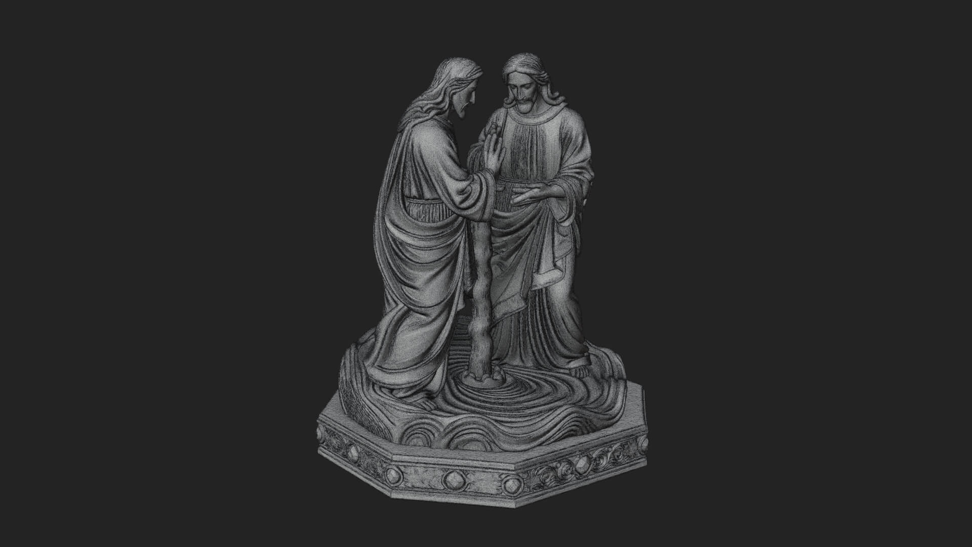 Embracing Couple Statue Design 1 3D Print Model 3D Model