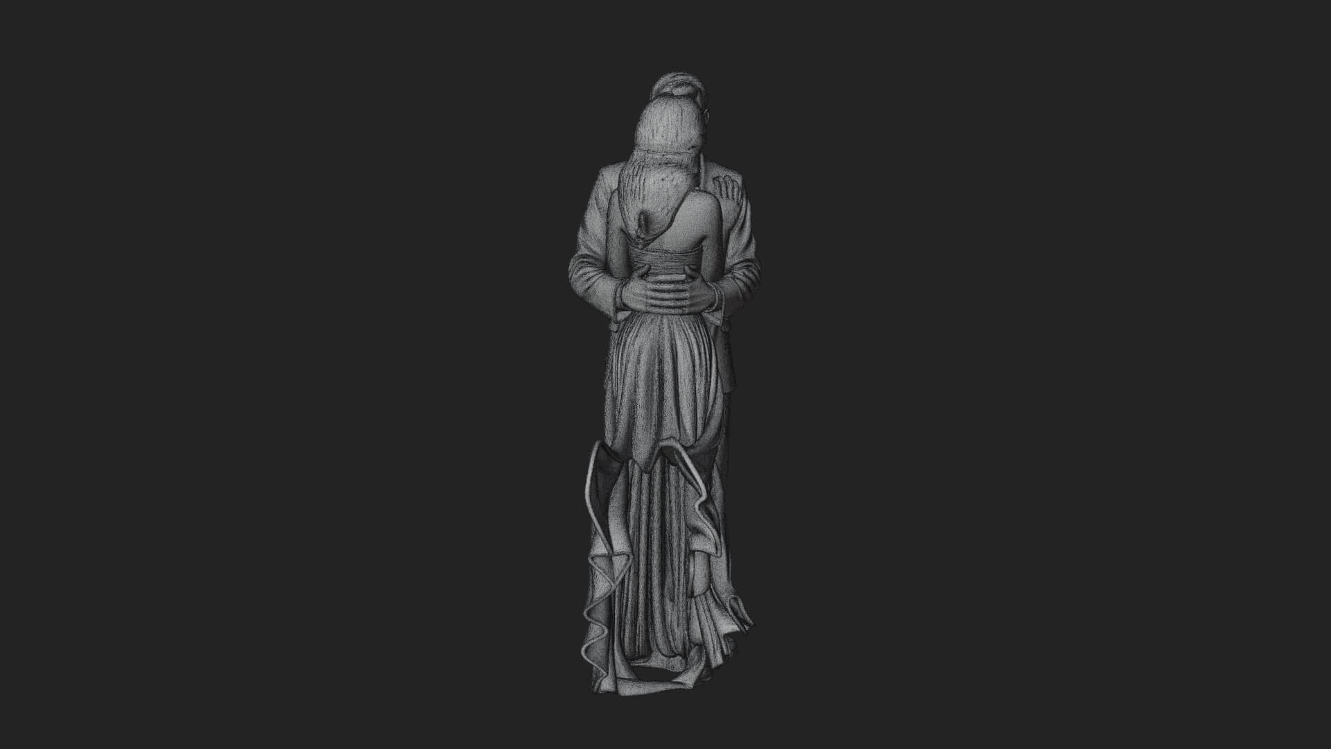 Embracing Lovers Couple Statue Design 4 3D Print Model 3D Model