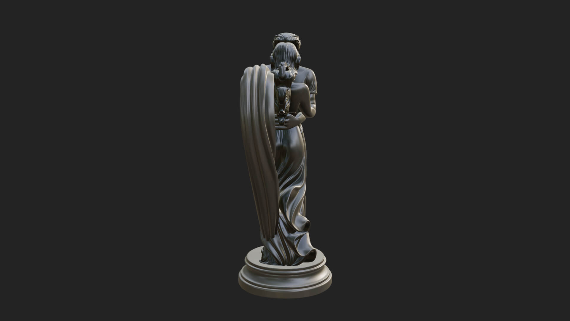 Embracing Lovers Couple Statue Design 5 3D Print Model 3D Model
