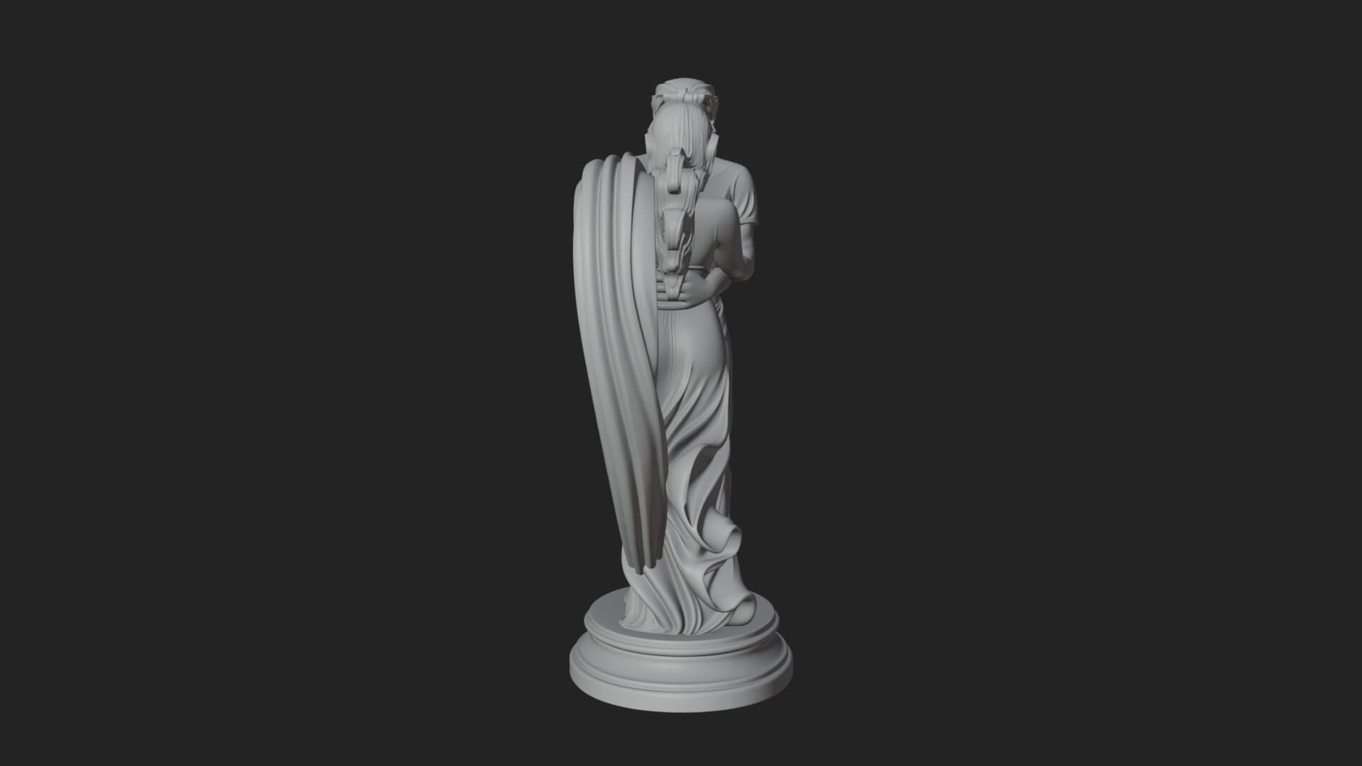 Embracing Lovers Couple Statue Design 5 3D Print Model 3D Model