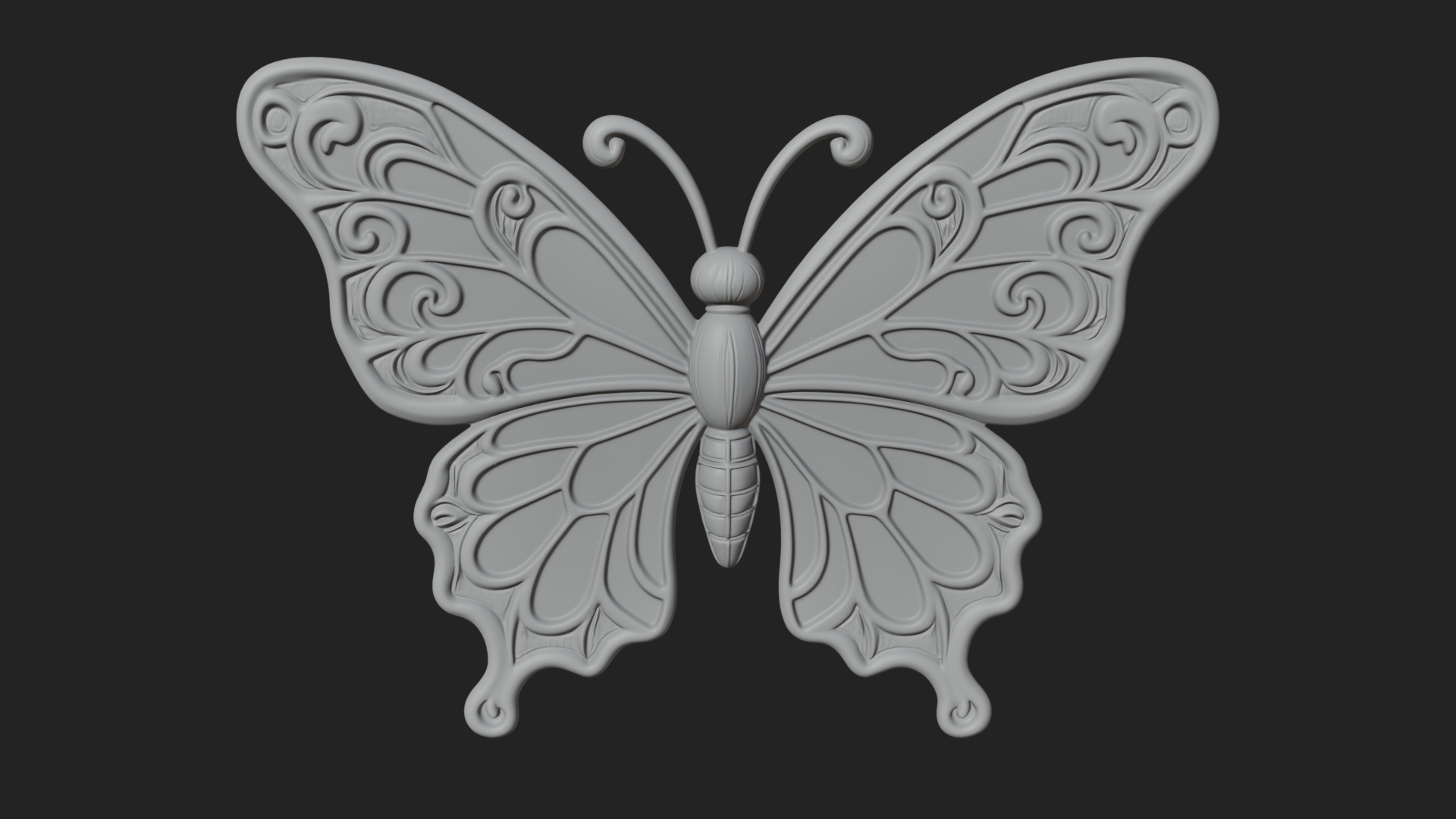 Enamel Wing Butterfly Pendant Design 1 3D Print Model 3D Model