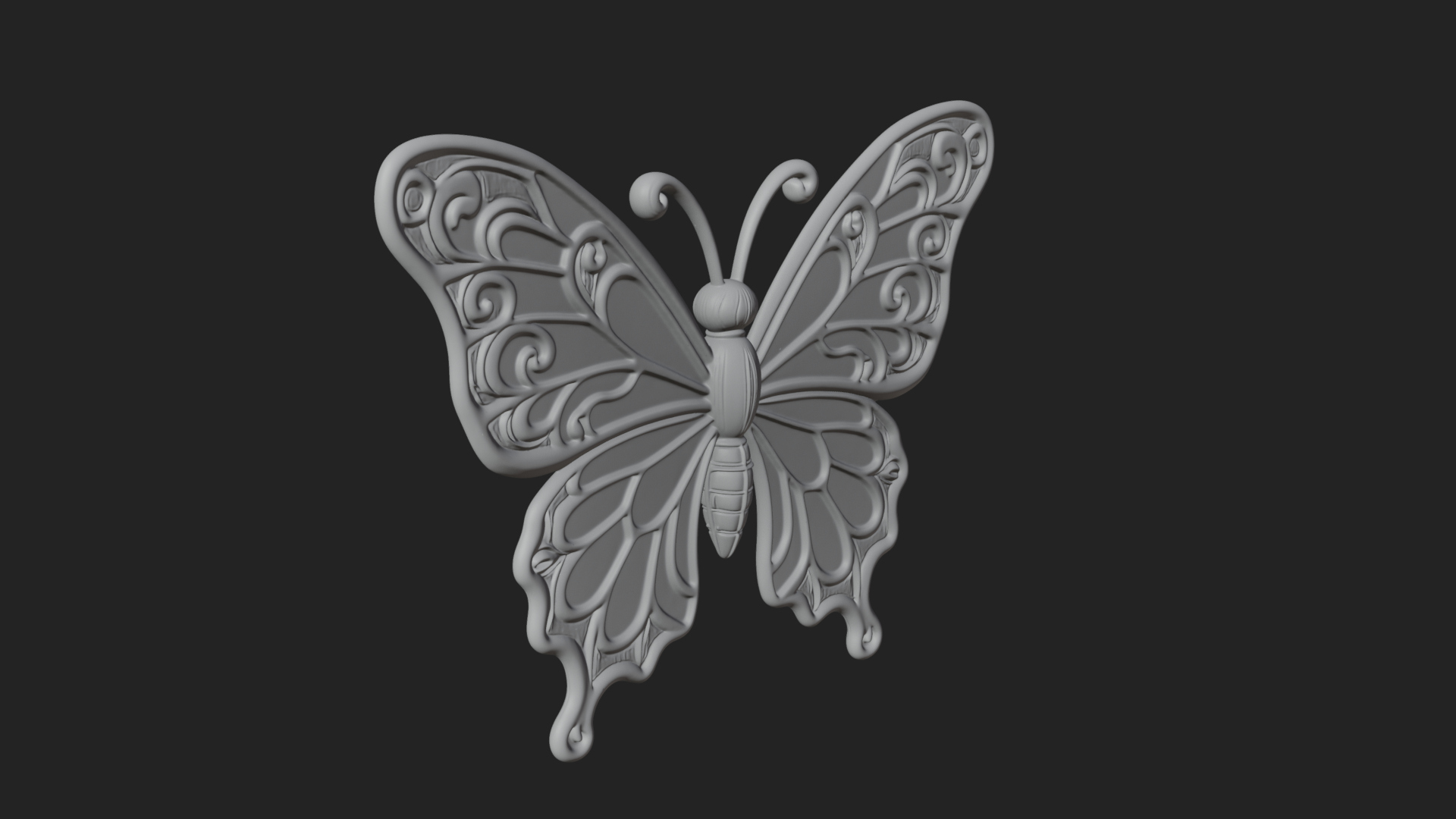 Enamel Wing Butterfly Pendant Design 1 3D Print Model 3D Model