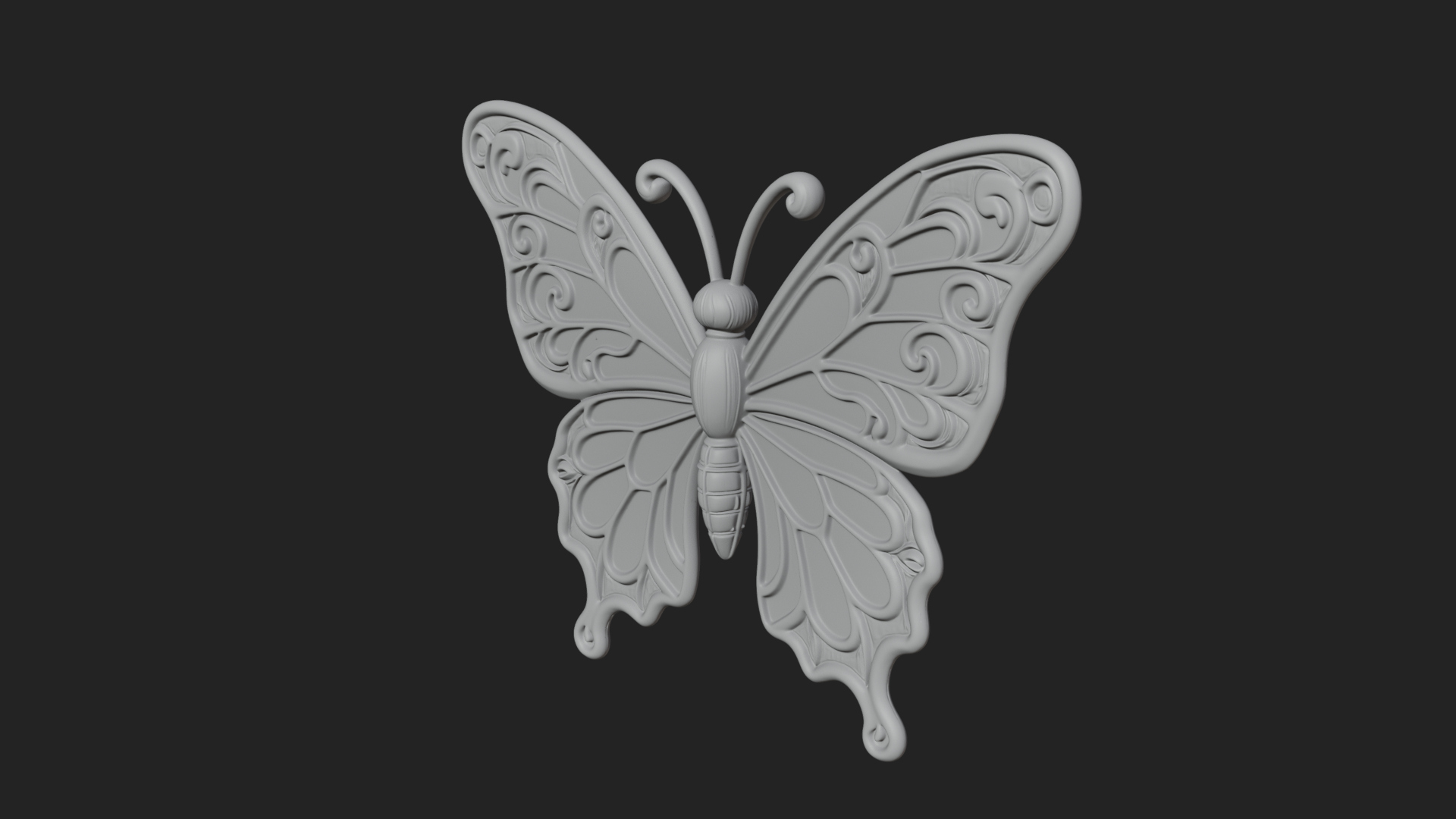Enamel Wing Butterfly Pendant Design 1 3D Print Model 3D Model