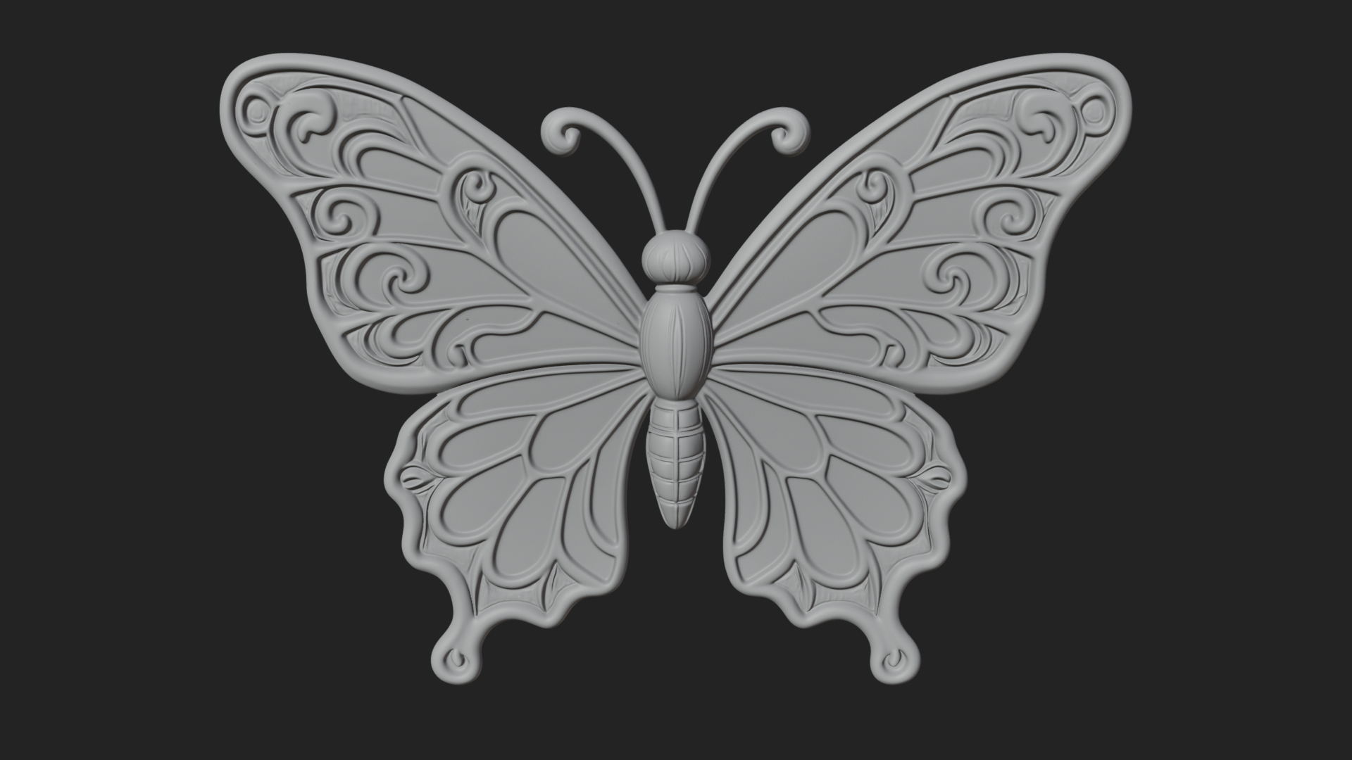 Enamel Wing Butterfly Pendant Design 1 3D Print Model 3D Model