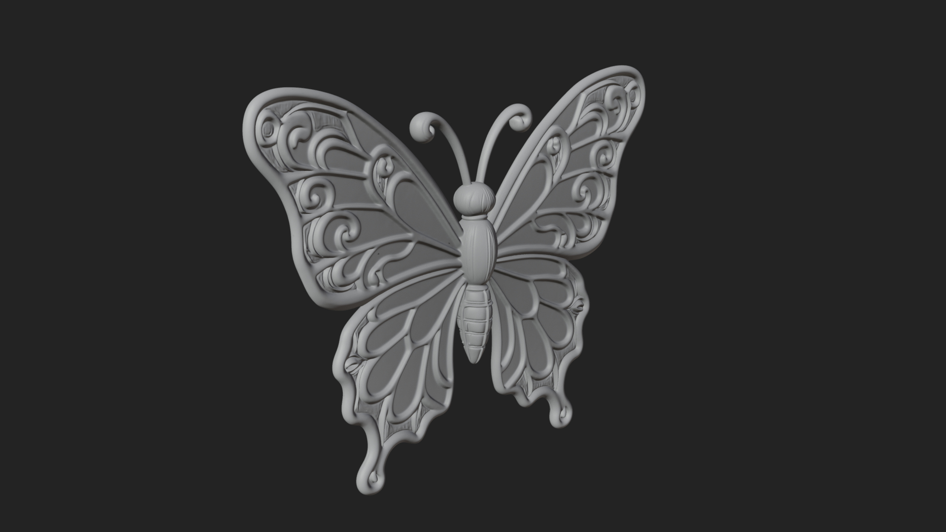 Enamel Wing Butterfly Pendant Design 1 3D Print Model 3D Model