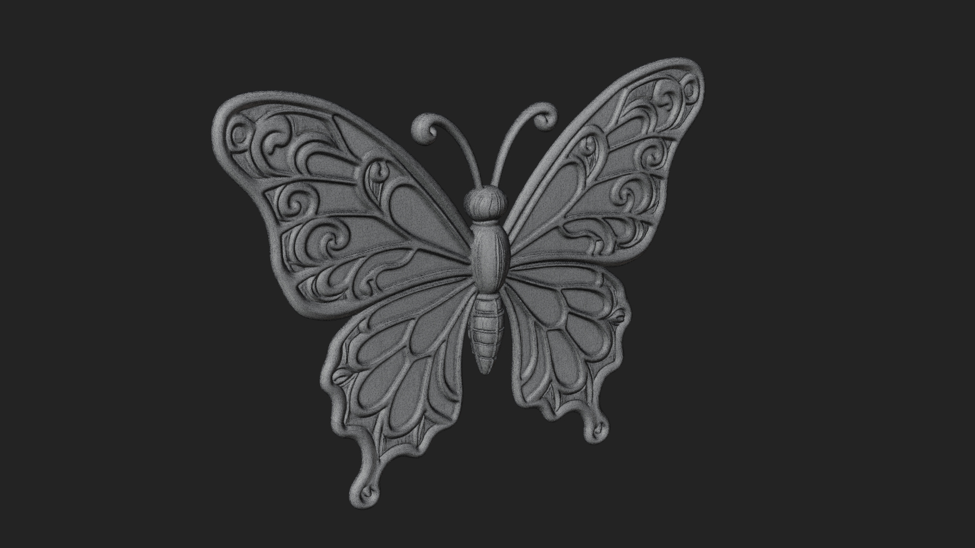 Enamel Wing Butterfly Pendant Design 1 3D Print Model 3D Model
