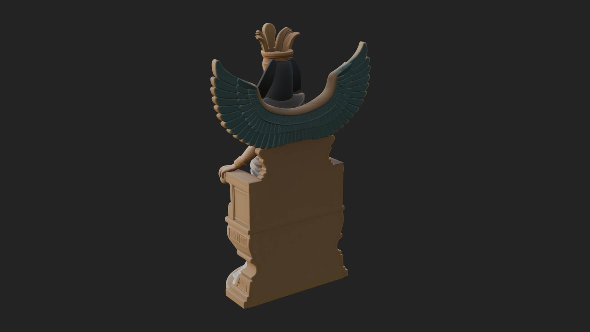 Enthroned Egyptian Goddess Statue Design 5 3D Print Model 3D Model