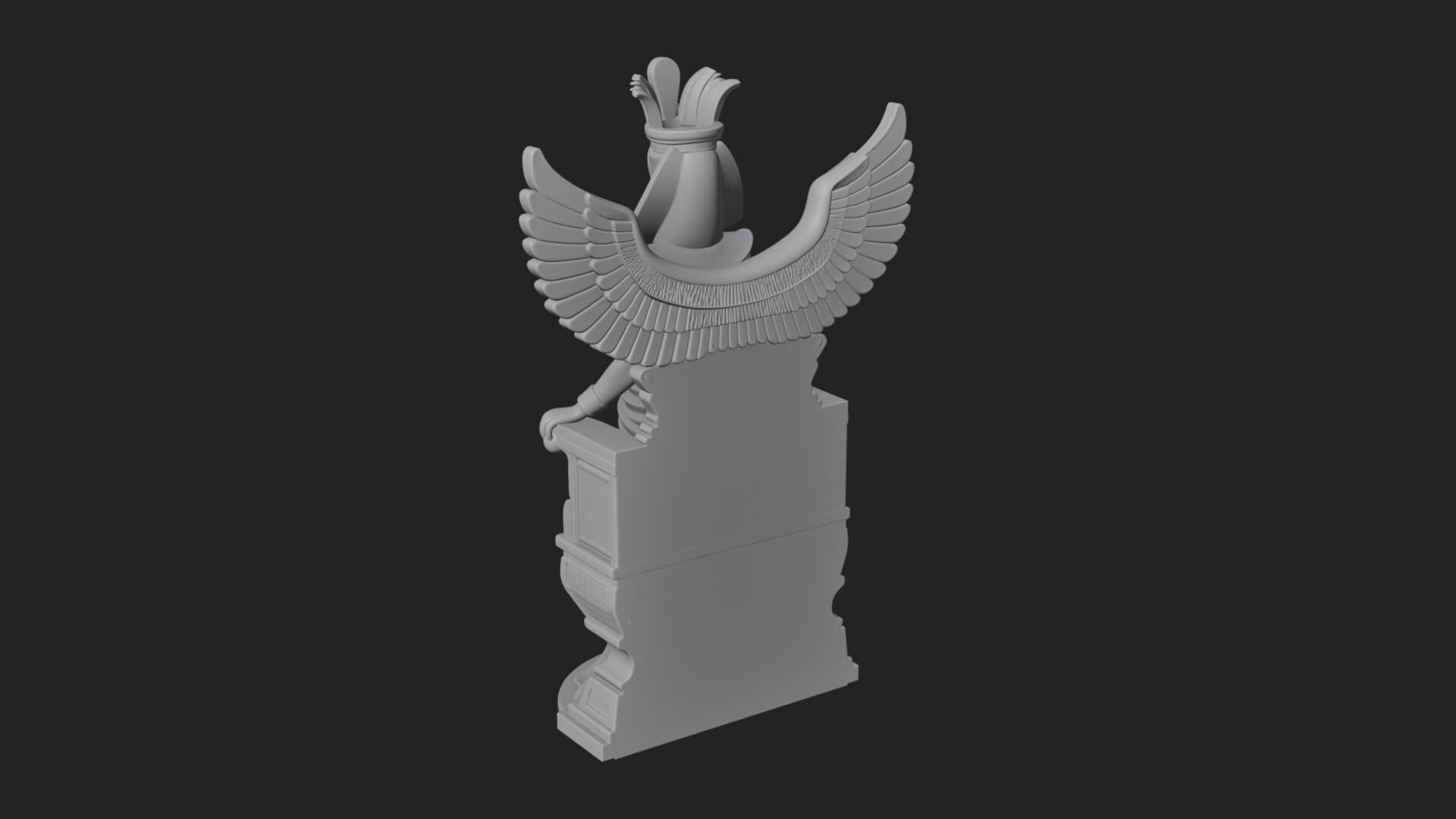 Enthroned Egyptian Goddess Statue Design 5 3D Print Model 3D Model