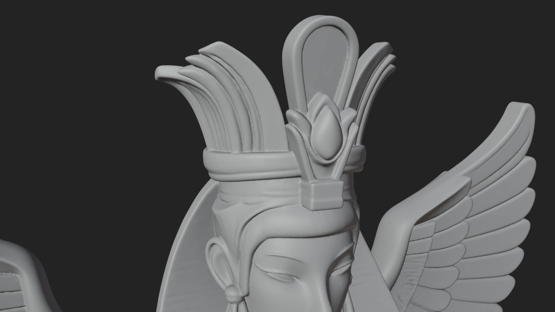 Enthroned Egyptian Goddess Statue Design 5 3D Print Model 3D Model