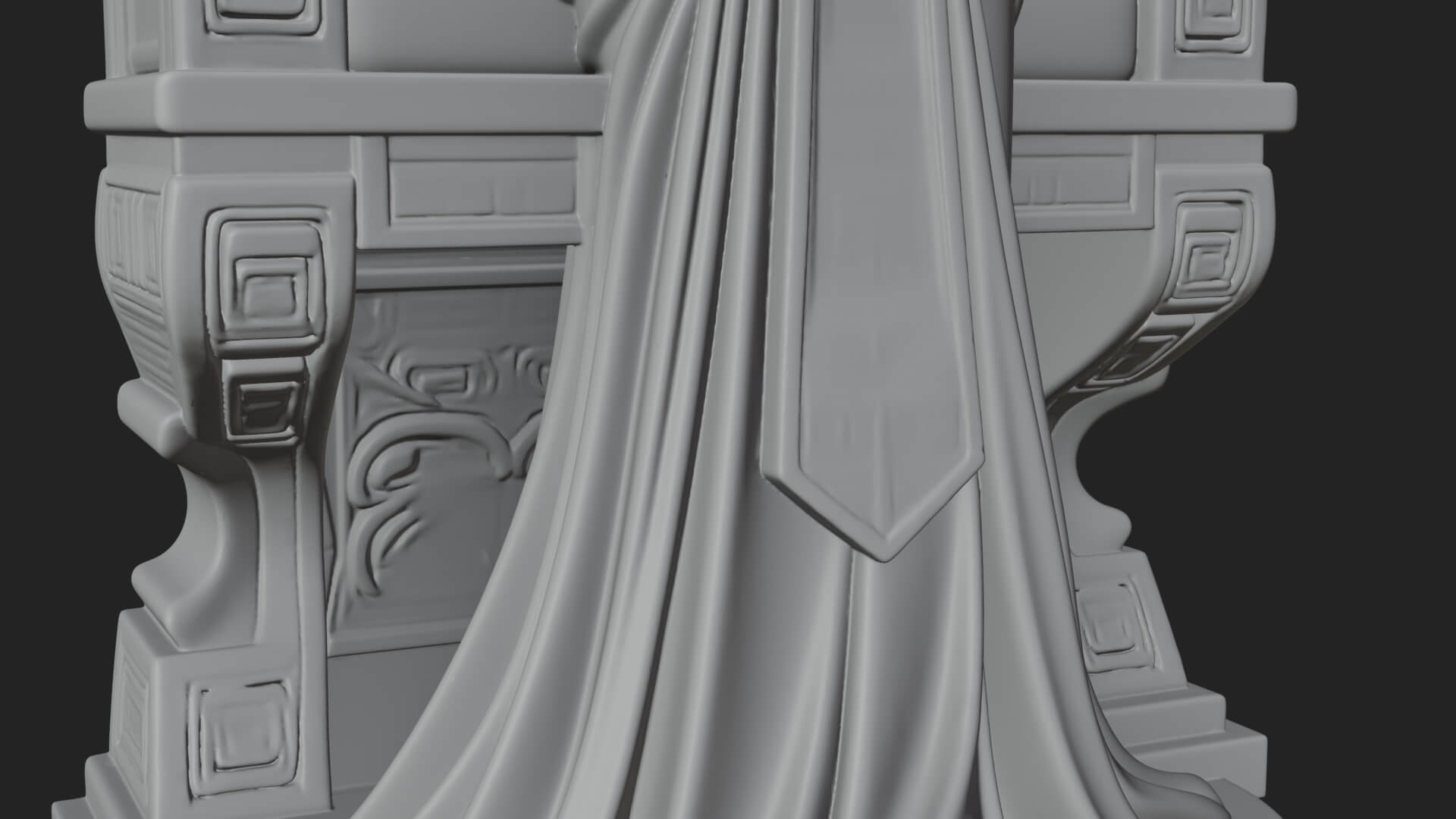 Enthroned Egyptian Goddess Statue Design 5 3D Print Model 3D Model