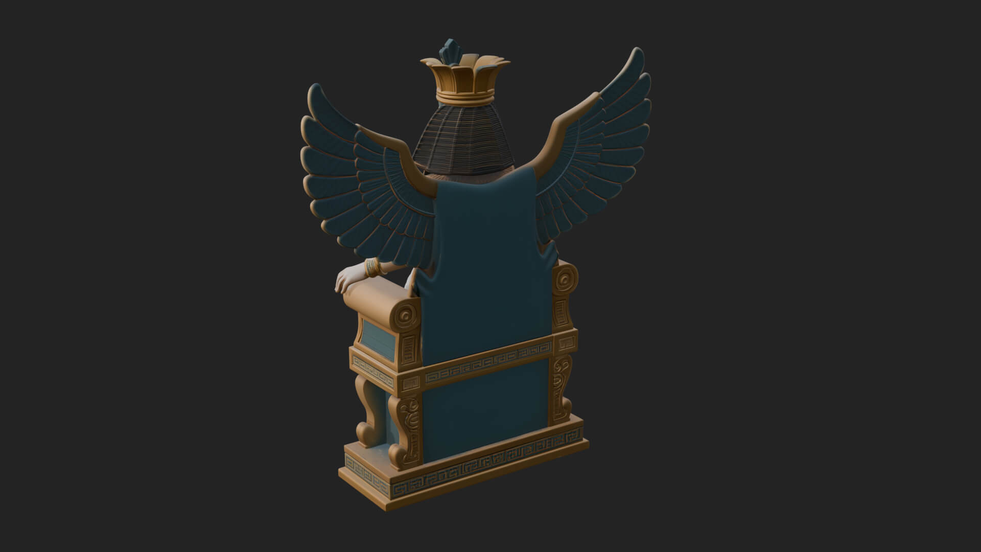 Enthroned Egyptian Goddess Statue Design 6 3D Print Model 3D Model