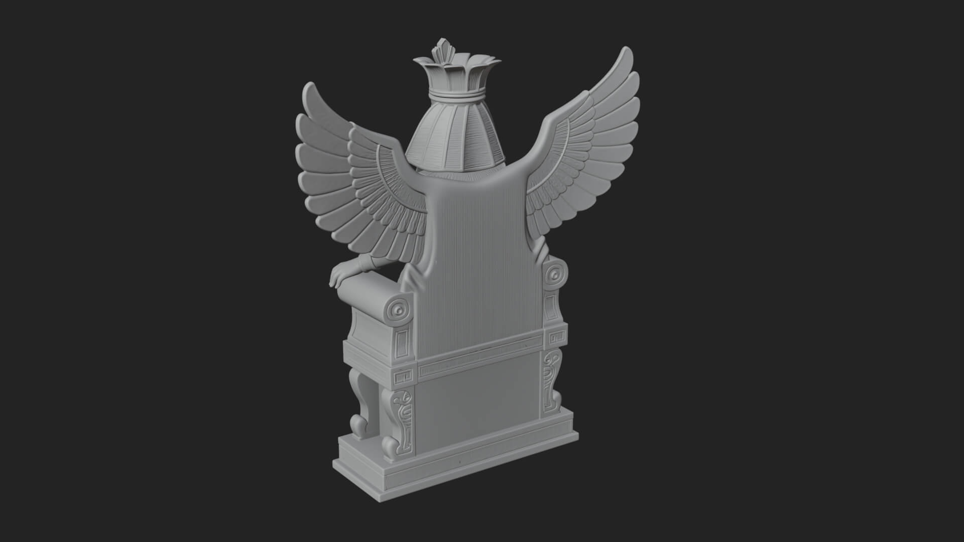 Enthroned Egyptian Goddess Statue Design 6 3D Print Model 3D Model
