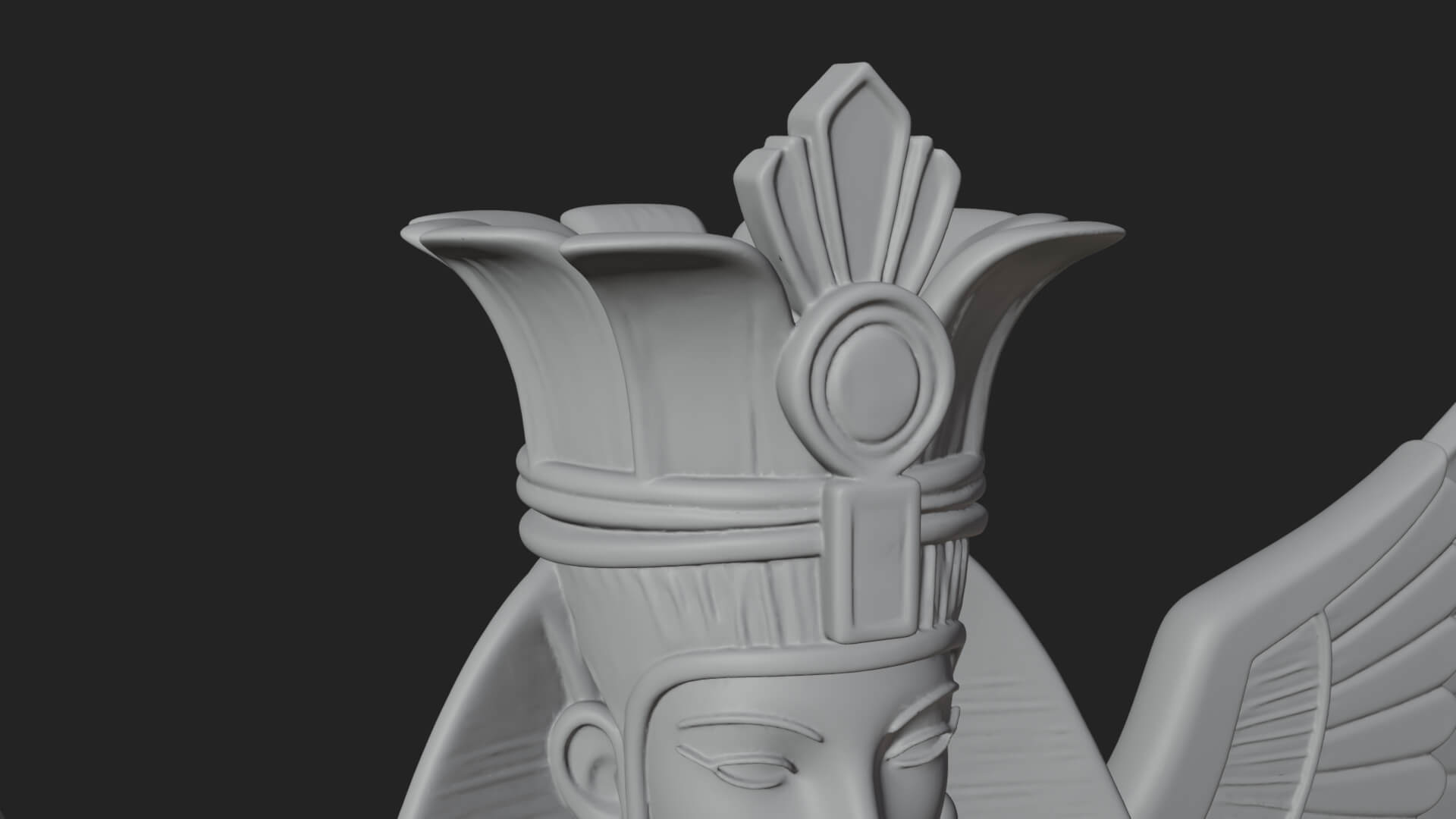 Enthroned Egyptian Goddess Statue Design 6 3D Print Model 3D Model