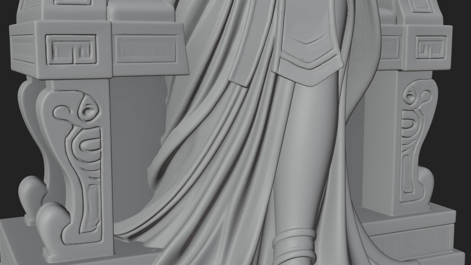 Enthroned Egyptian Goddess Statue Design 6 3D Print Model 3D Model