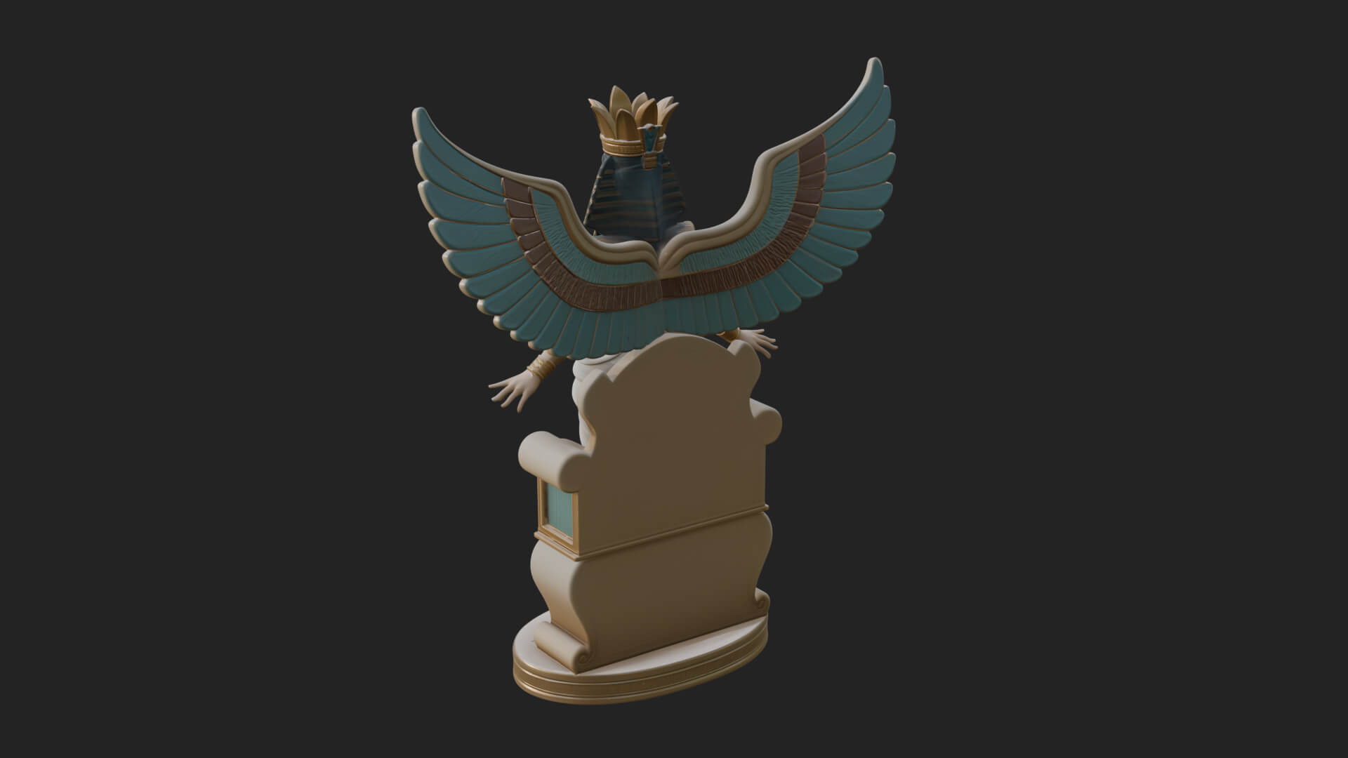 Enthroned Egyptian Goddess Statue Design 7 3D Print Model 3D Model