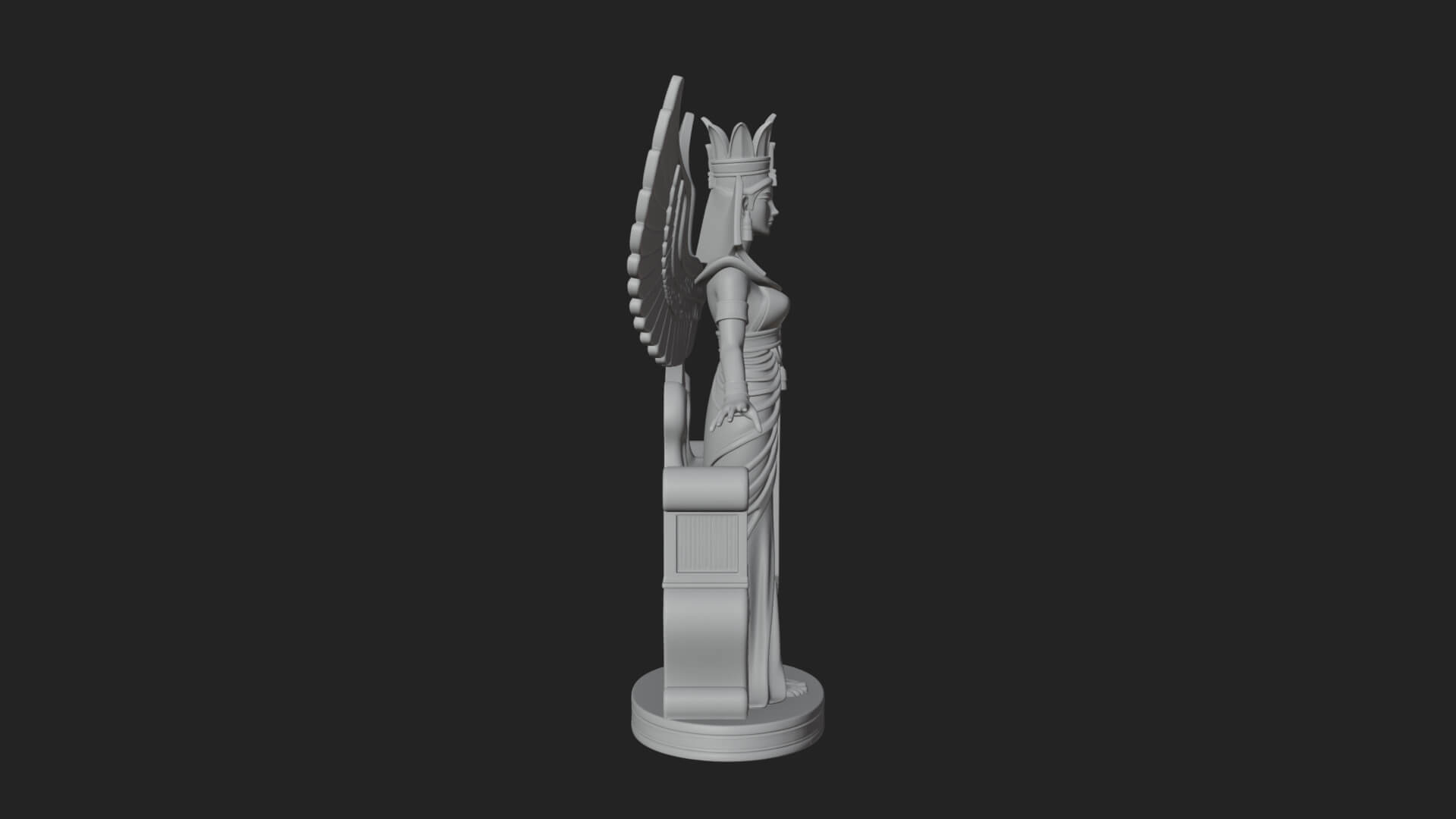 Enthroned Egyptian Goddess Statue Design 7 3D Print Model 3D Model