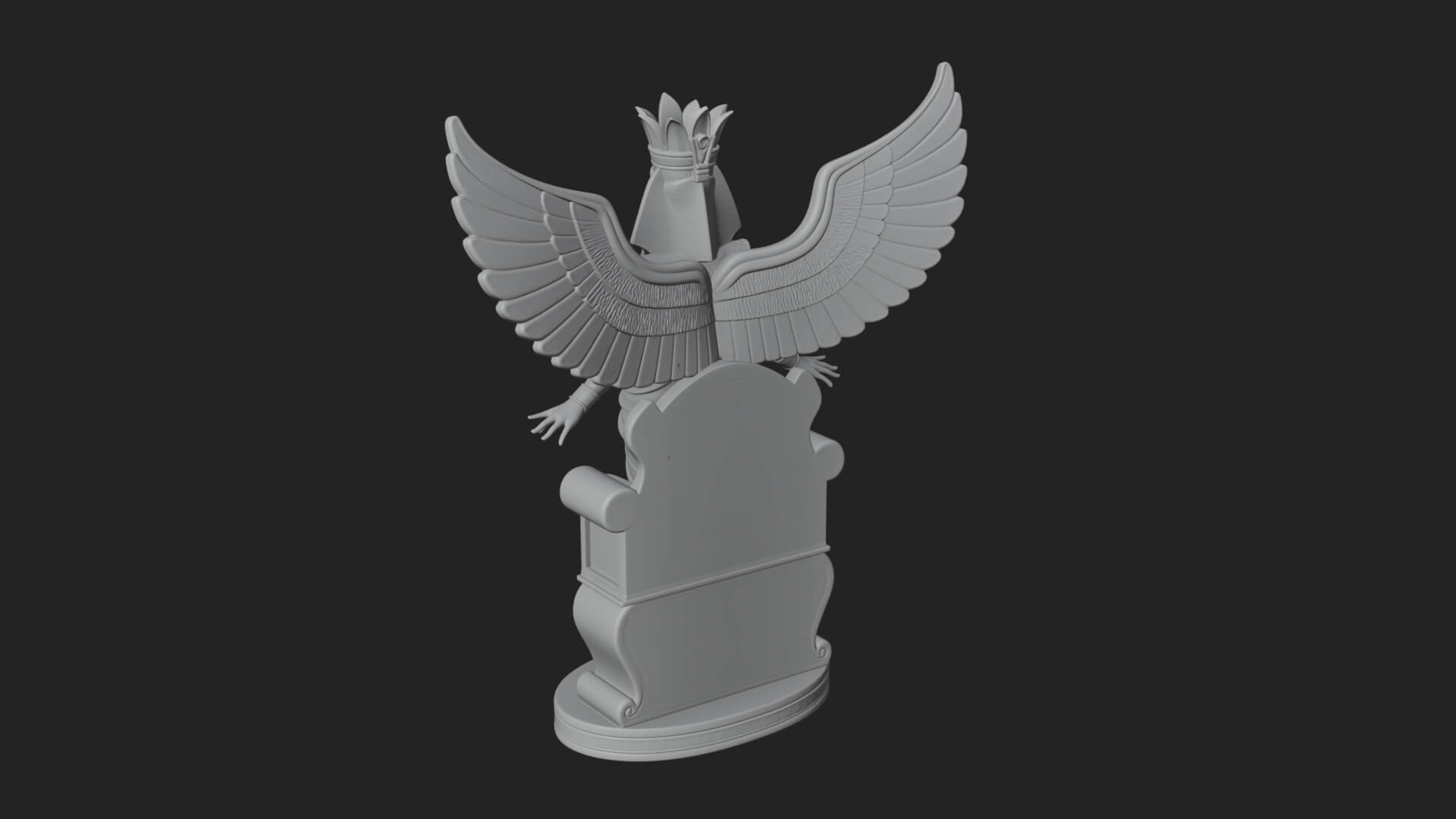 Enthroned Egyptian Goddess Statue Design 7 3D Print Model 3D Model