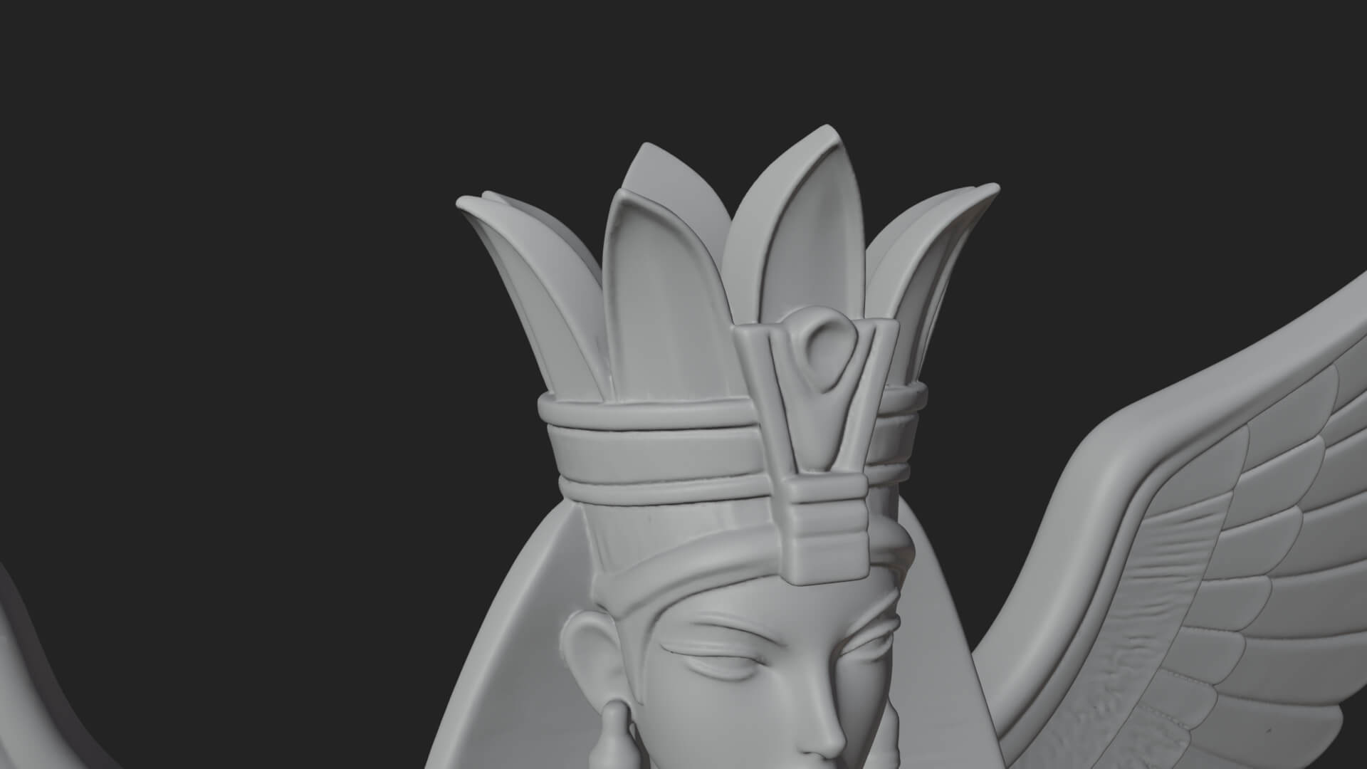 Enthroned Egyptian Goddess Statue Design 7 3D Print Model 3D Model
