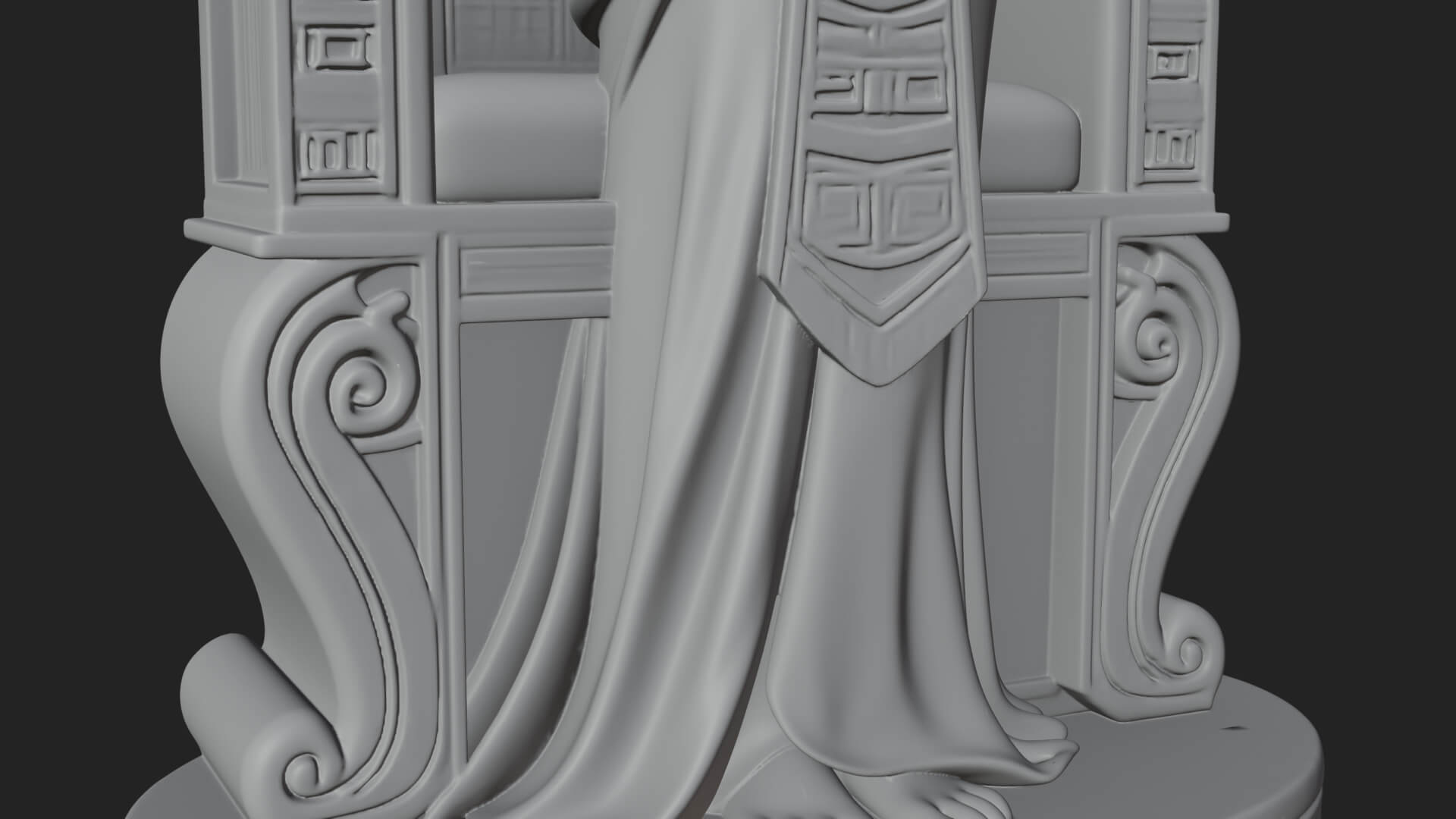 Enthroned Egyptian Goddess Statue Design 7 3D Print Model 3D Model
