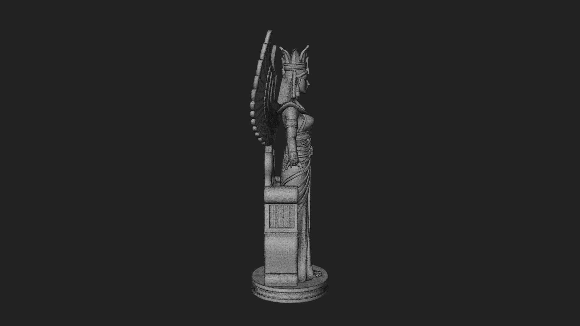 Enthroned Egyptian Goddess Statue Design 7 3D Print Model 3D Model