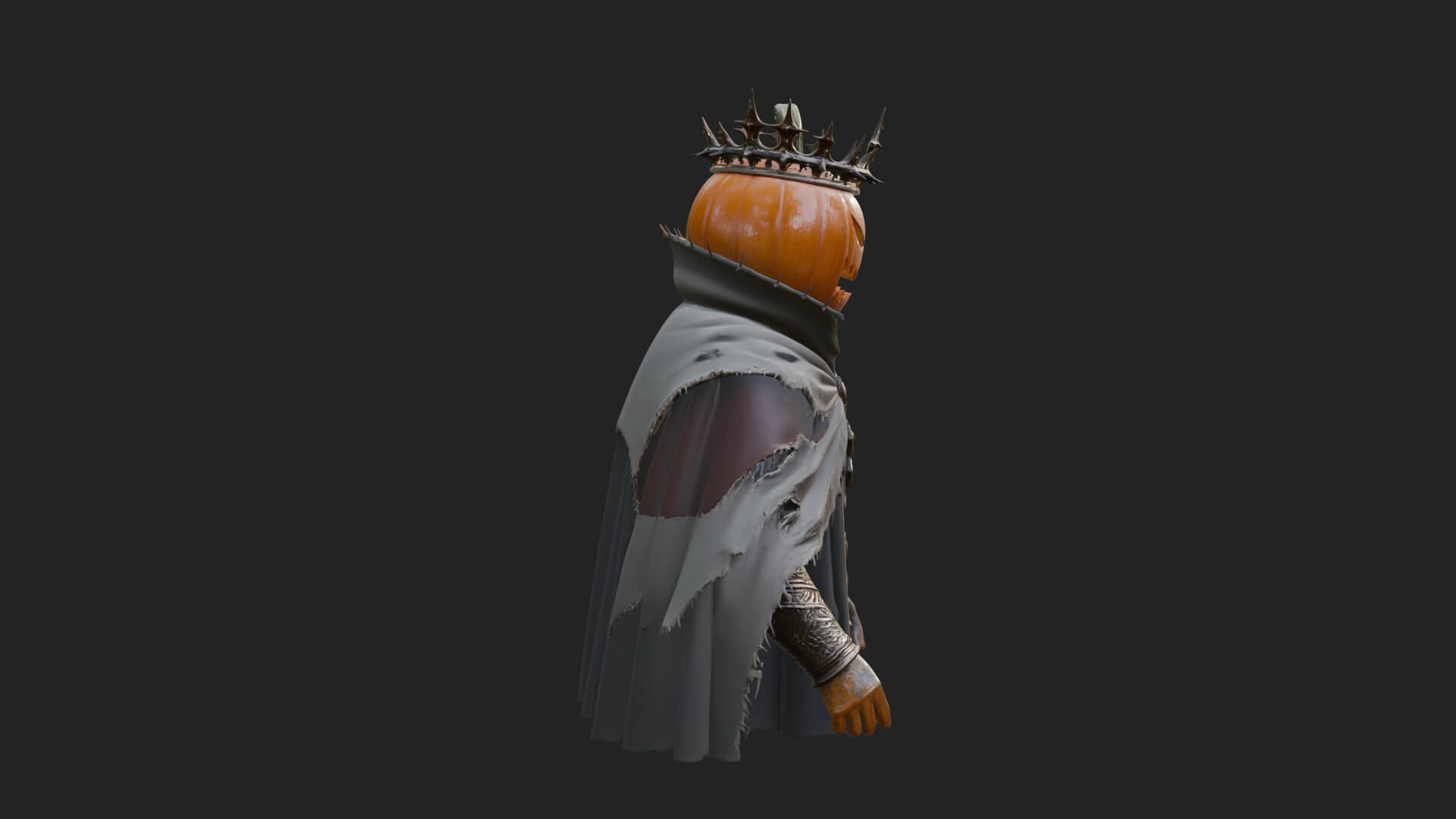 Enthroned Pumpkin Lord Statue Design 3 3D Print Model 3D Model
