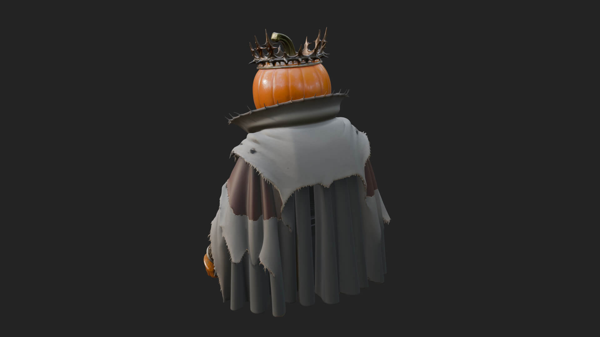 Enthroned Pumpkin Lord Statue Design 3 3D Print Model 3D Model