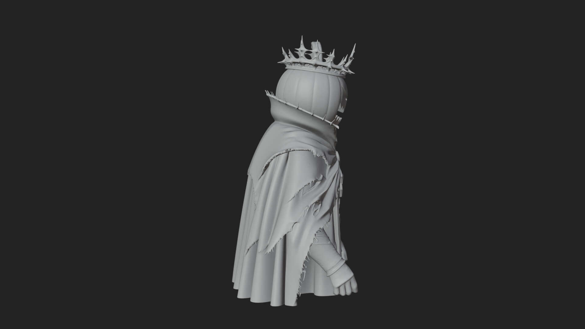 Enthroned Pumpkin Lord Statue Design 3 3D Print Model 3D Model