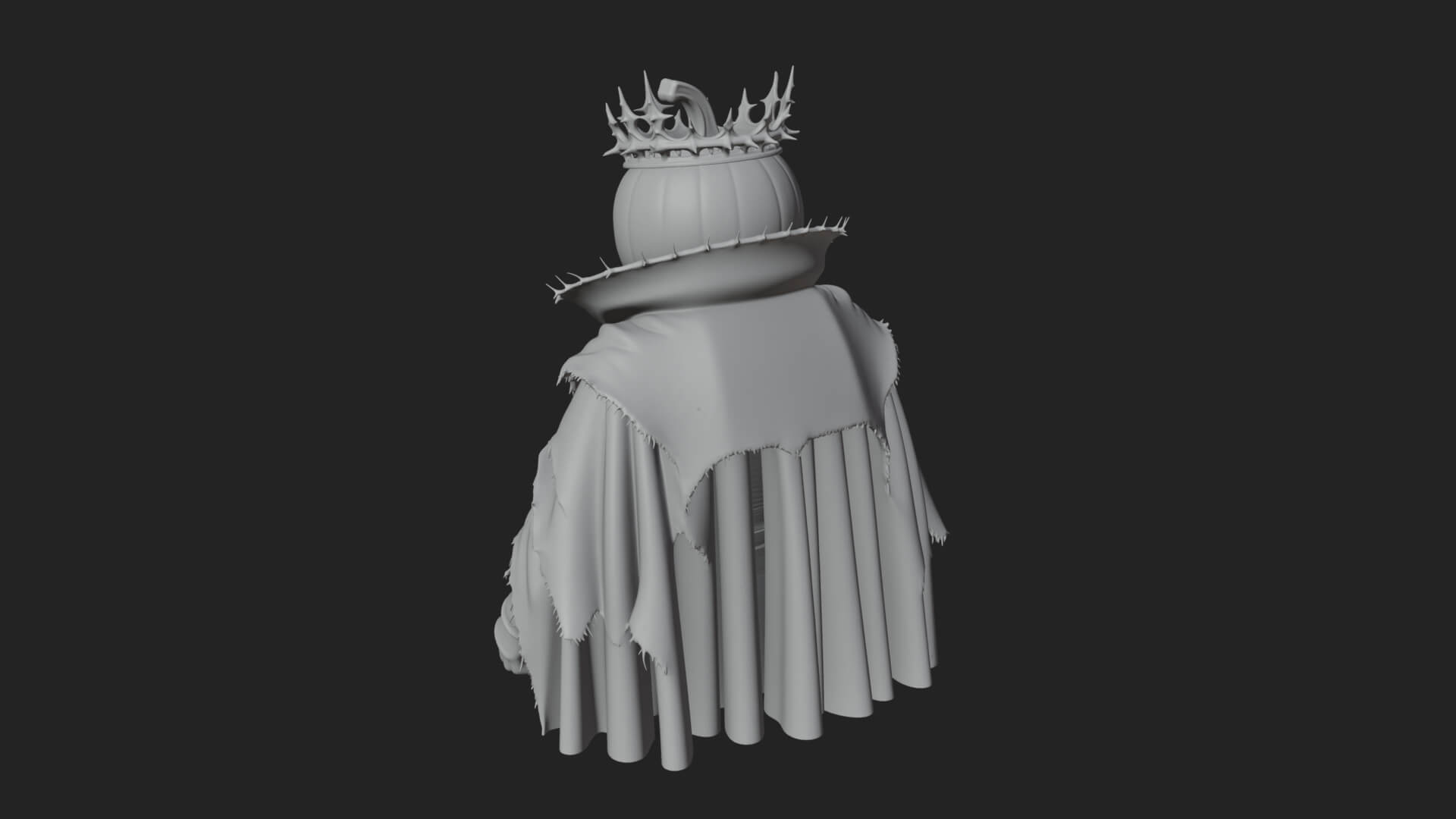 Enthroned Pumpkin Lord Statue Design 3 3D Print Model 3D Model