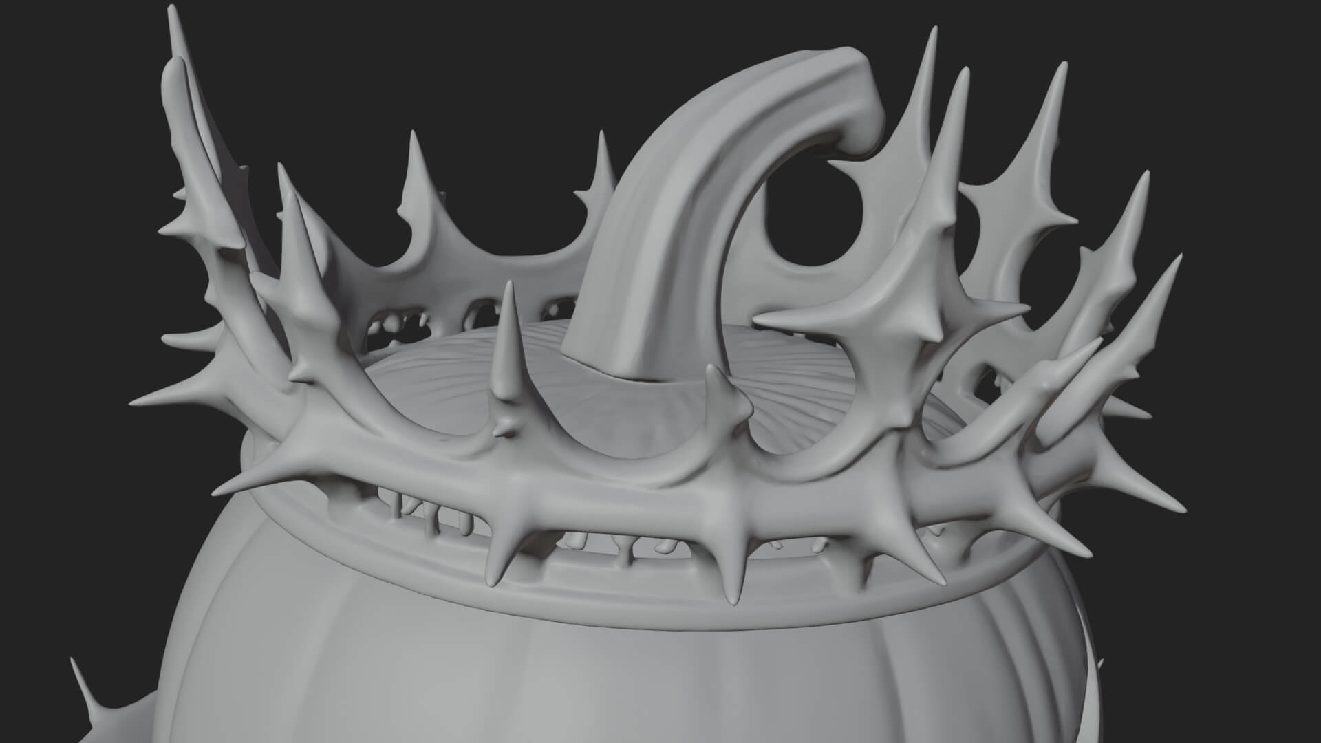 Enthroned Pumpkin Lord Statue Design 3 3D Print Model 3D Model