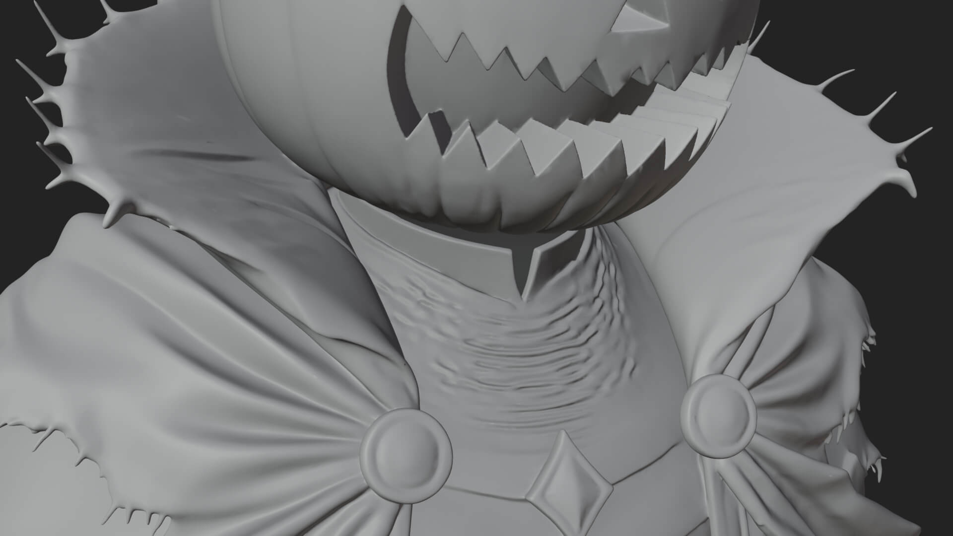 Enthroned Pumpkin Lord Statue Design 3 3D Print Model 3D Model