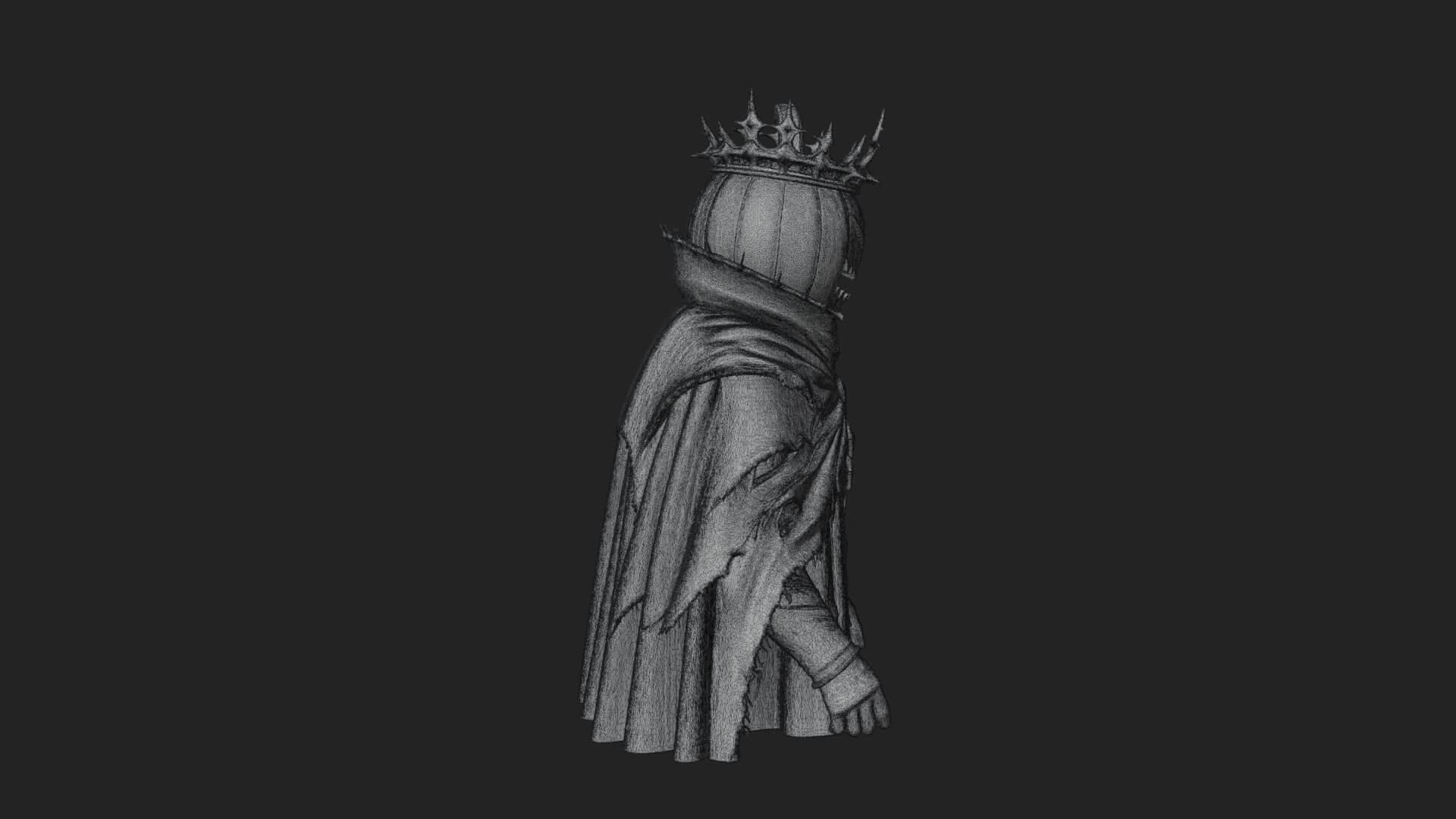 Enthroned Pumpkin Lord Statue Design 3 3D Print Model 3D Model