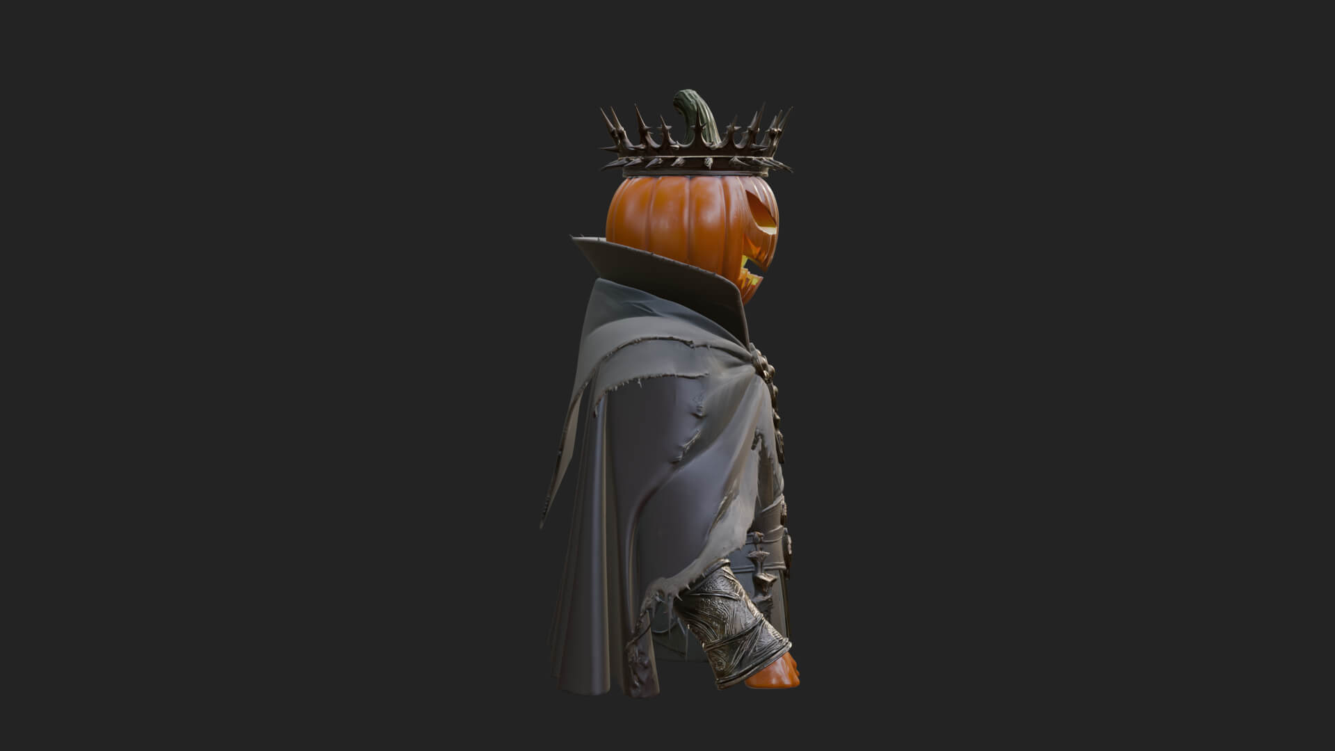 Enthroned Pumpkin Lord Statue Design 4 3D Print Model 3D Model