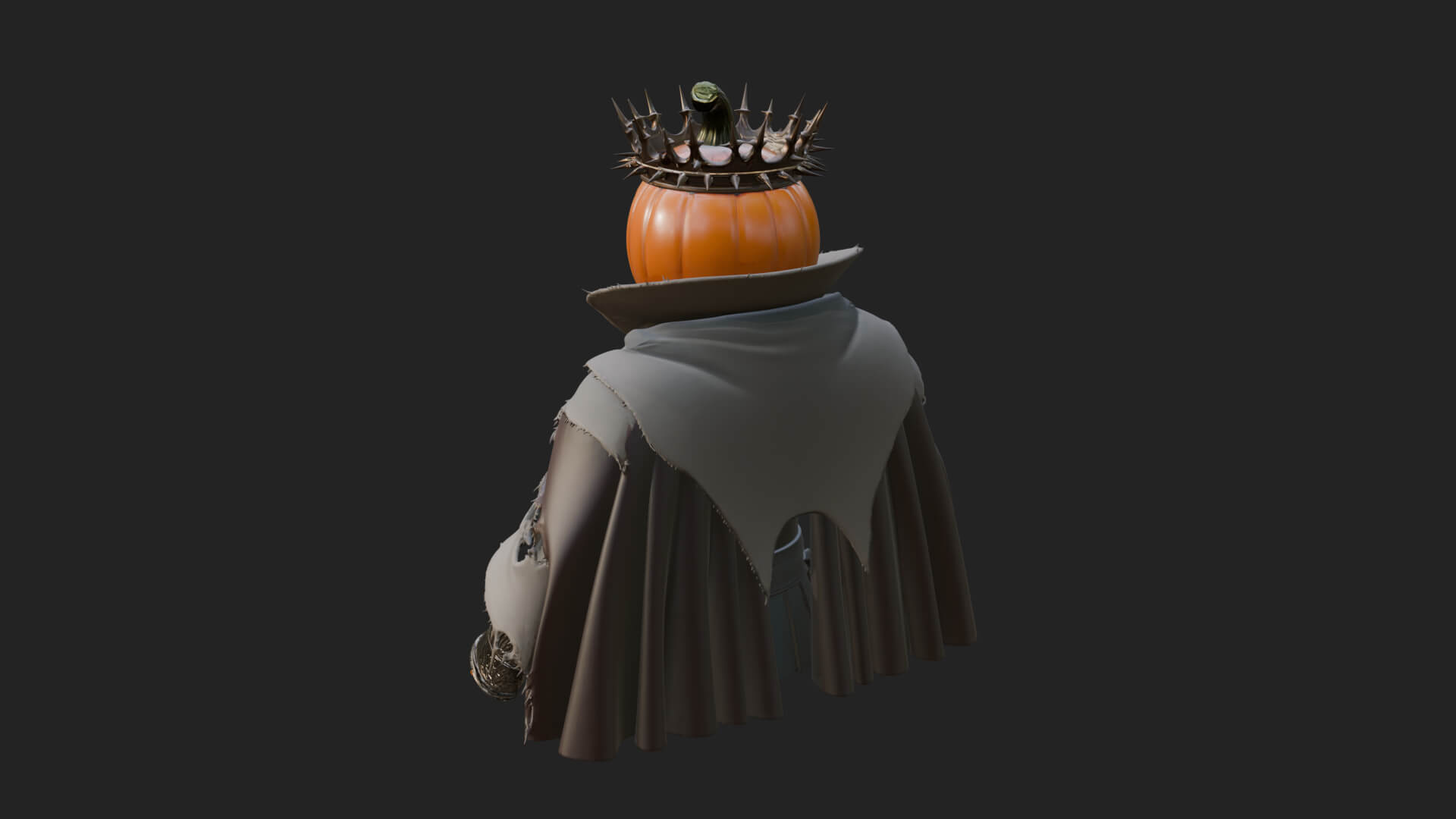 Enthroned Pumpkin Lord Statue Design 4 3D Print Model 3D Model