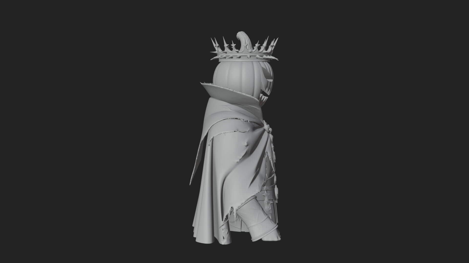 Enthroned Pumpkin Lord Statue Design 4 3D Print Model 3D Model