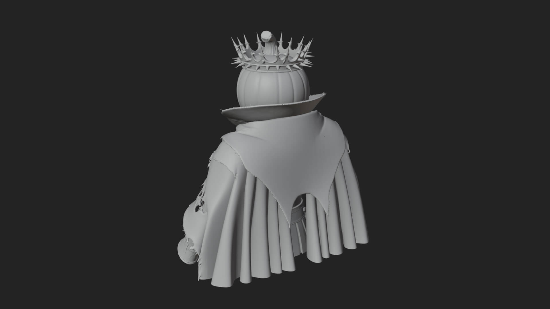 Enthroned Pumpkin Lord Statue Design 4 3D Print Model 3D Model