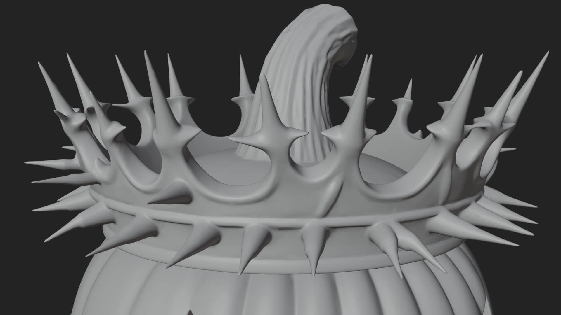 Enthroned Pumpkin Lord Statue Design 4 3D Print Model 3D Model