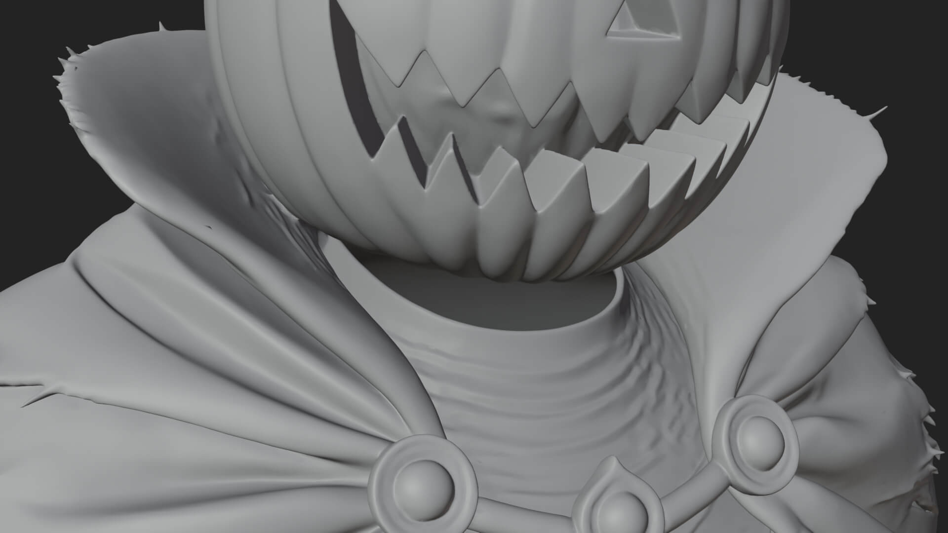 Enthroned Pumpkin Lord Statue Design 4 3D Print Model 3D Model