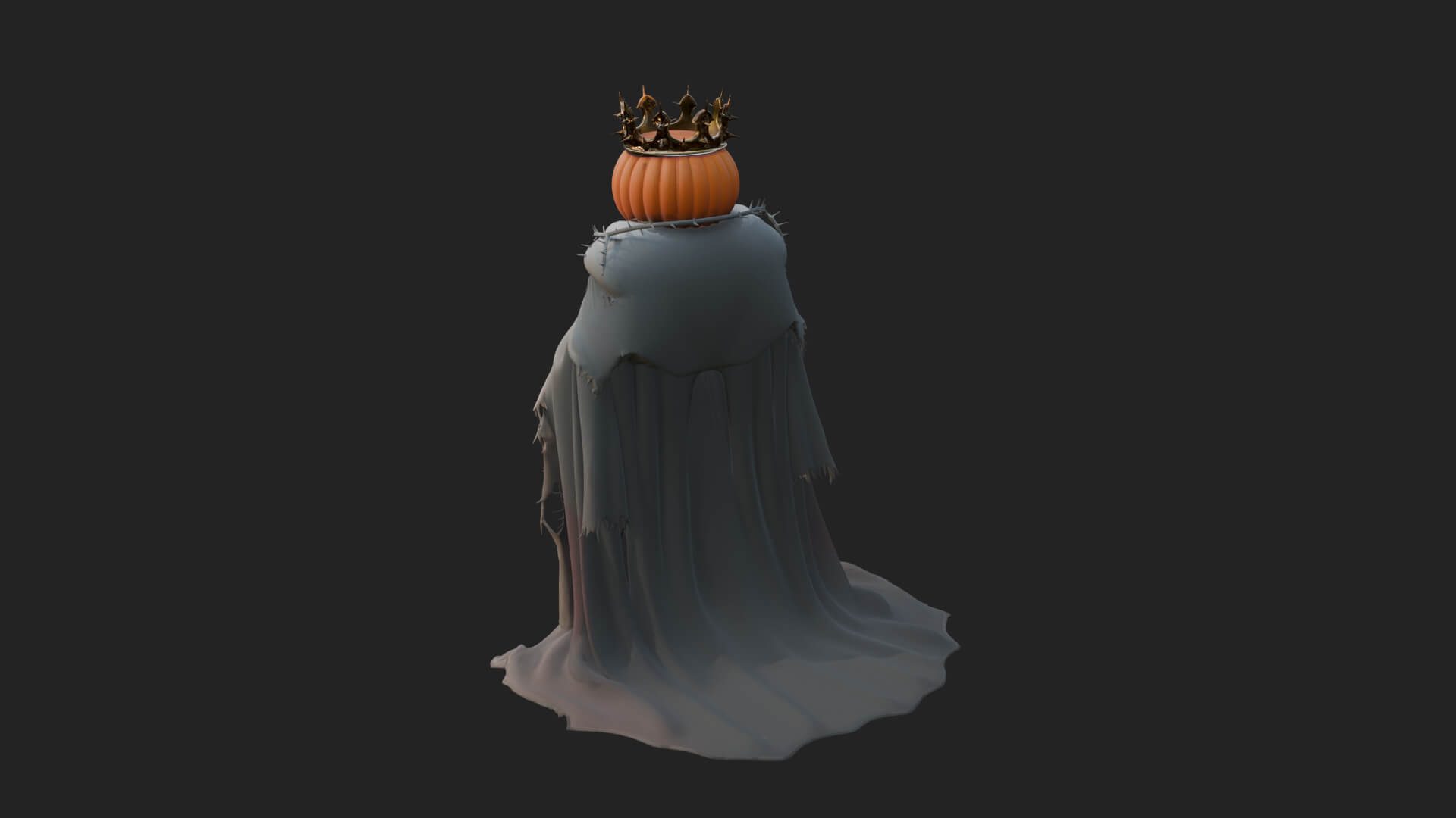 Enthroned Pumpkin Lord Statue Design 5 3D Print Model 3D Model