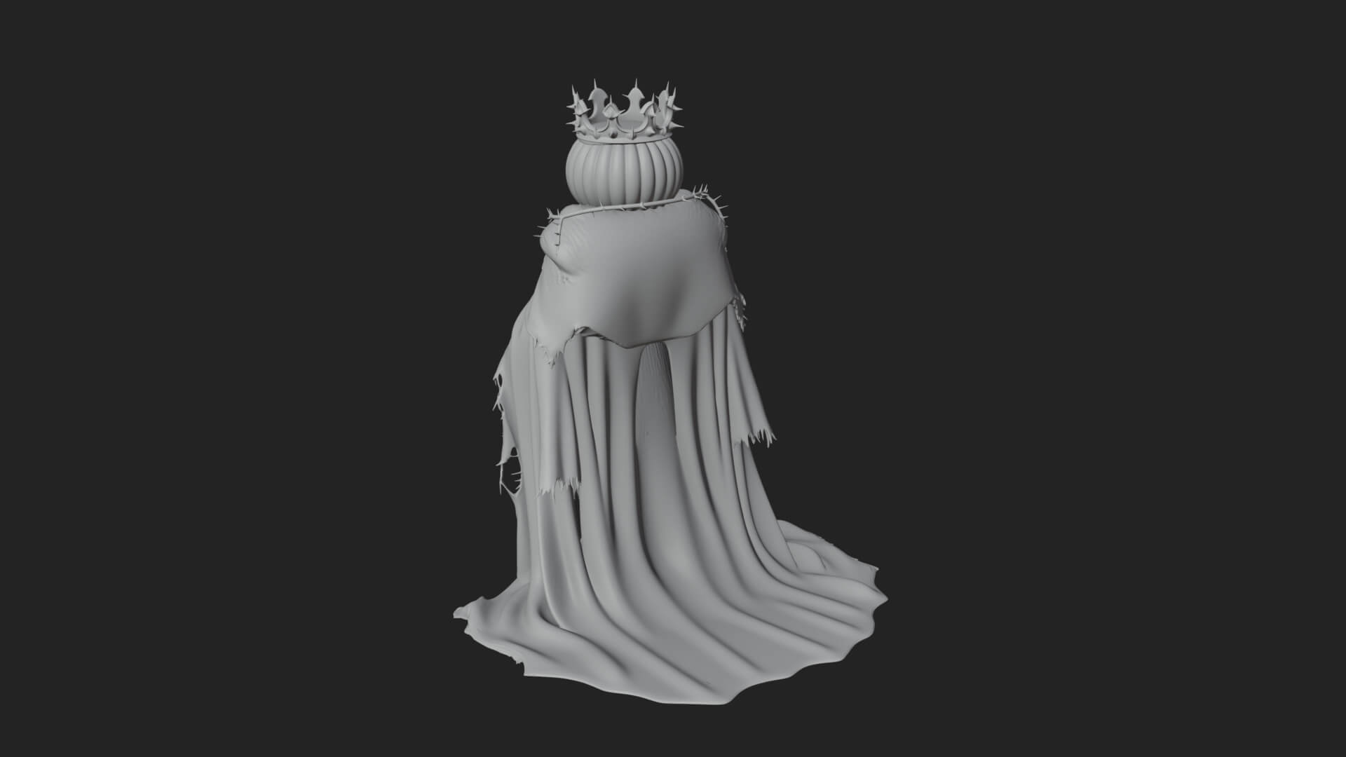 Enthroned Pumpkin Lord Statue Design 5 3D Print Model 3D Model