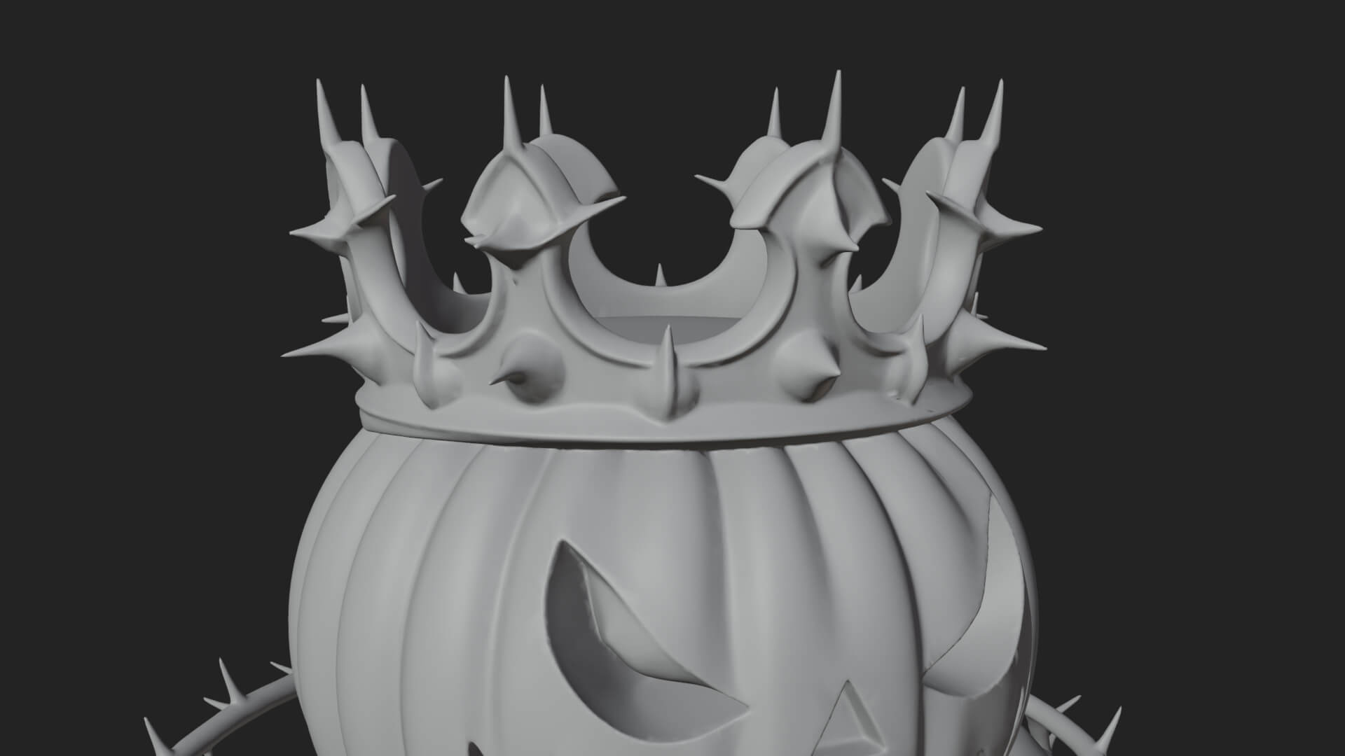 Enthroned Pumpkin Lord Statue Design 5 3D Print Model 3D Model
