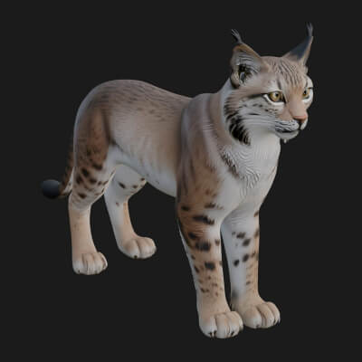 Eurasian Lynx Statue Design 10 3D Print Model
