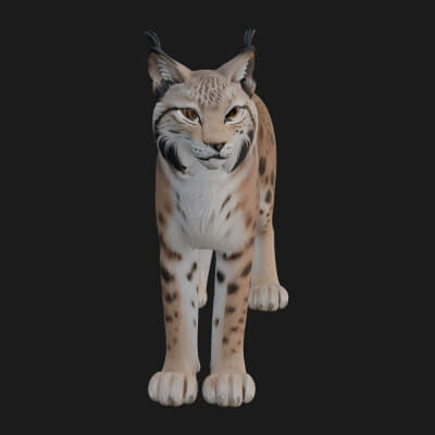 Eurasian Lynx Statue Design 13 3D Print Model