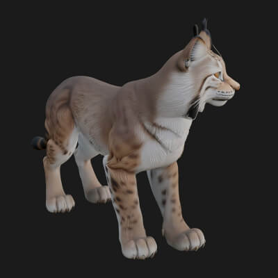Eurasian Lynx Statue Design 5 3D Print Model