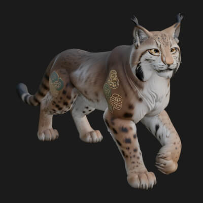 Eurasian Lynx Statue Design 8 3D Print Model