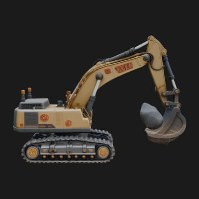 Excavator Model Design 1 3D Print Model