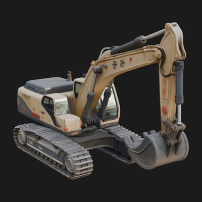 Excavator Model Design 11 3D Print Model