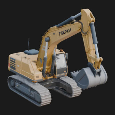 Excavator Model Design 13 3D Print Model