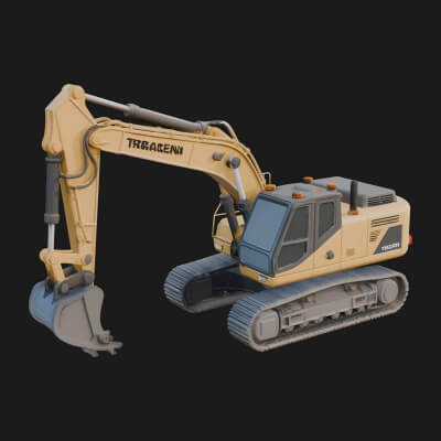 Excavator Model Design 15 3D Print Model